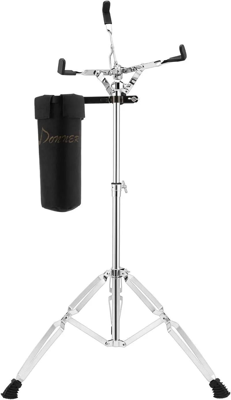 Donner Snare Drum Stand, Adjustable Snare Stand Double Braced Extended with Drum Stick Holder Fit 10''-14'' Dia Drums, Drum Pads, Height Range 26-40 Inches