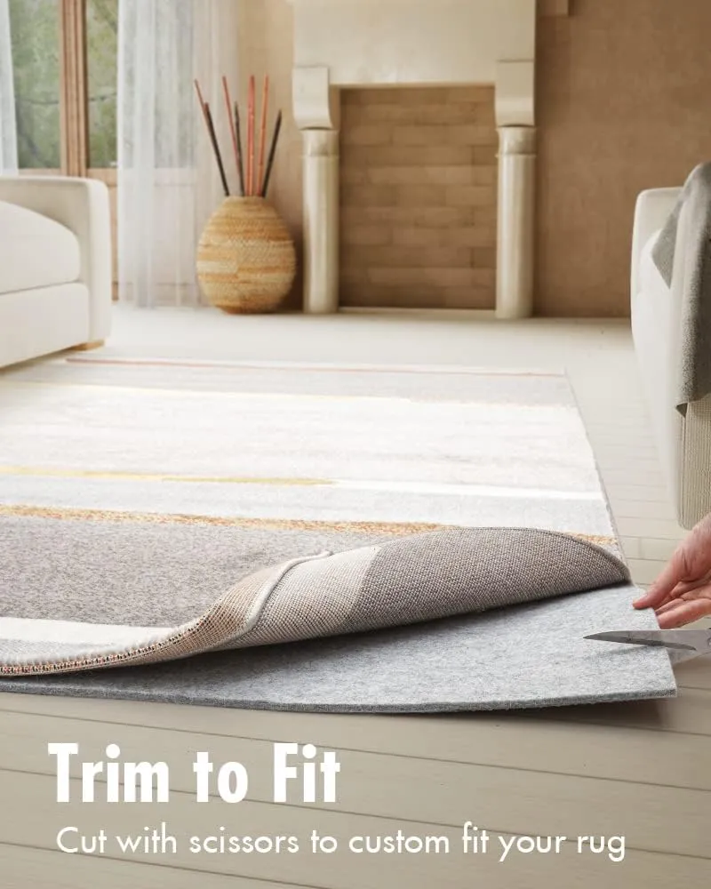 Double-Sided Non Slip Rug Pad Gripper - 4x6 Feet 1/4” Thick Dual Surface Felt Under Rug for Area Rugs and Hardwood Floors,Super Cushioned Non Skid Carpet Padding