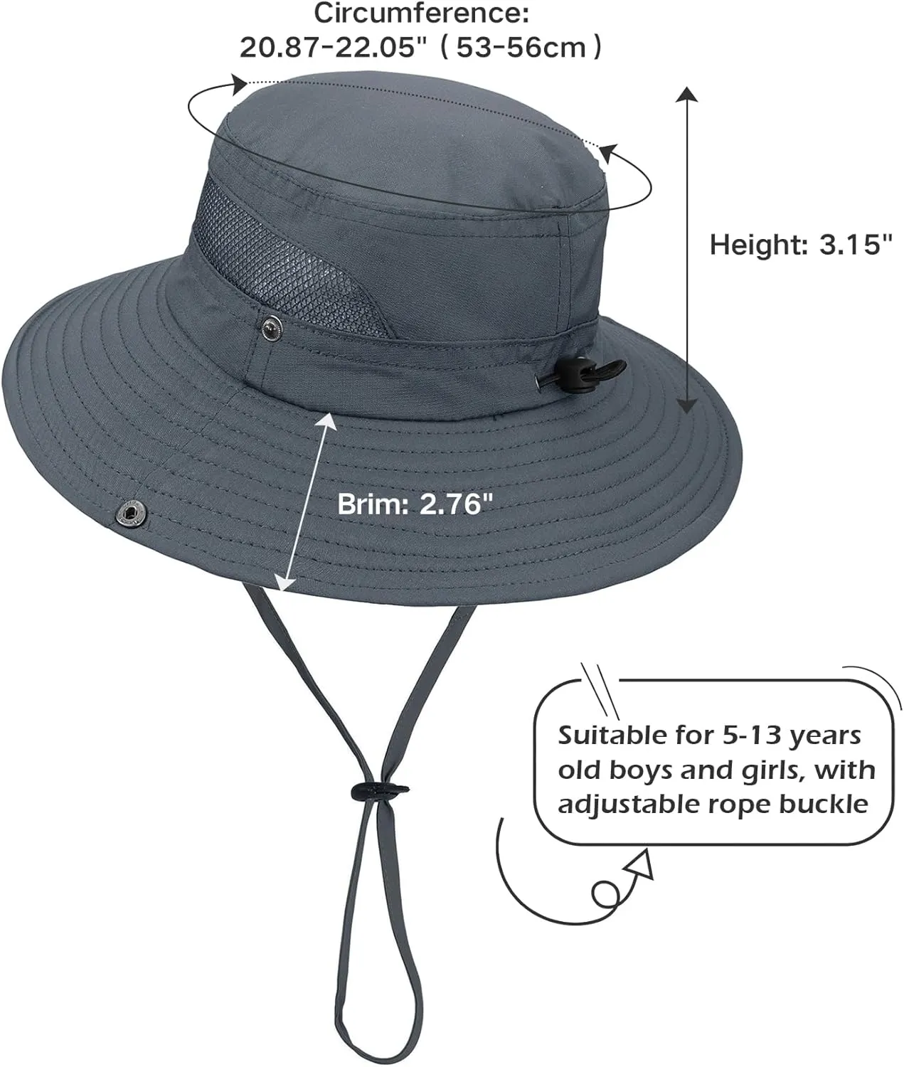 Durio Kids Sun Hats - UPF 50  Wide Brim Sun Protection for Boys & Girls