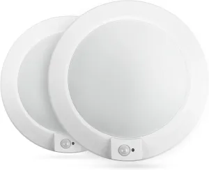 ECOELER PIR Motion Sensor Ceiling Light, 3CCT Selectable Occupancy Light with Time Countdown & Dusk-to-Dawn Sensor, 16W 1000Lm, Hard-Wired Motion Light for Garage, Hallway, Stairwell, 2Pack