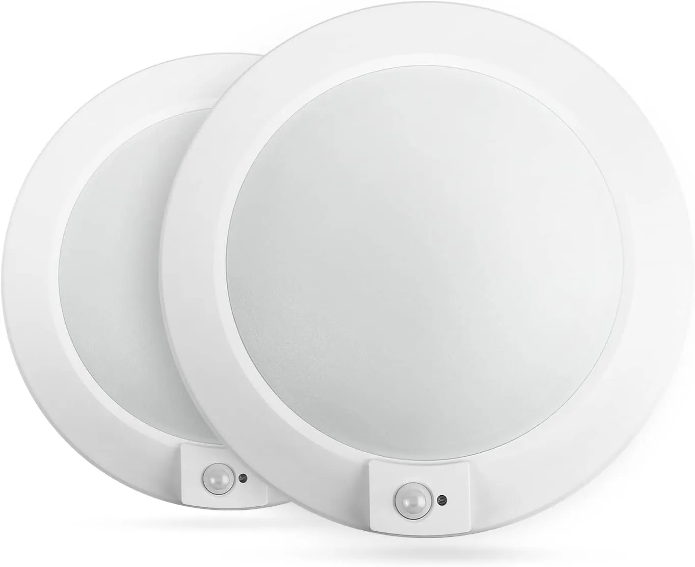 ECOELER PIR Motion Sensor Ceiling Light, 3CCT Selectable Occupancy Light with Time Countdown & Dusk-to-Dawn Sensor, 16W 1000Lm, Hard-Wired Motion Light for Garage, Hallway, Stairwell, 2Pack