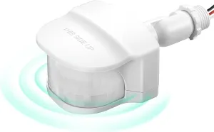 EDISHINE 240 Degree Motion Sensor, Replacement Motion Detector for Outdoor Lights, Adjustable Time & Detection Range Up to 60FT, 3 Modes PIR Motion Sensor for Floodlight, White, UL Listed