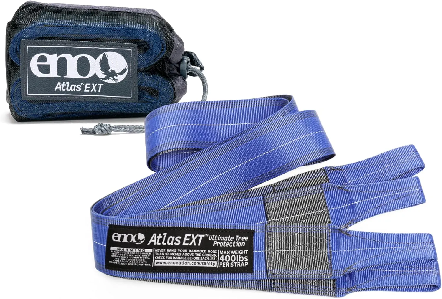 ENO, Eagles Nest Outfitters Atlas EXT Utility Hammock Straps, Suspension System, Set of 2, Charcoal/Navy