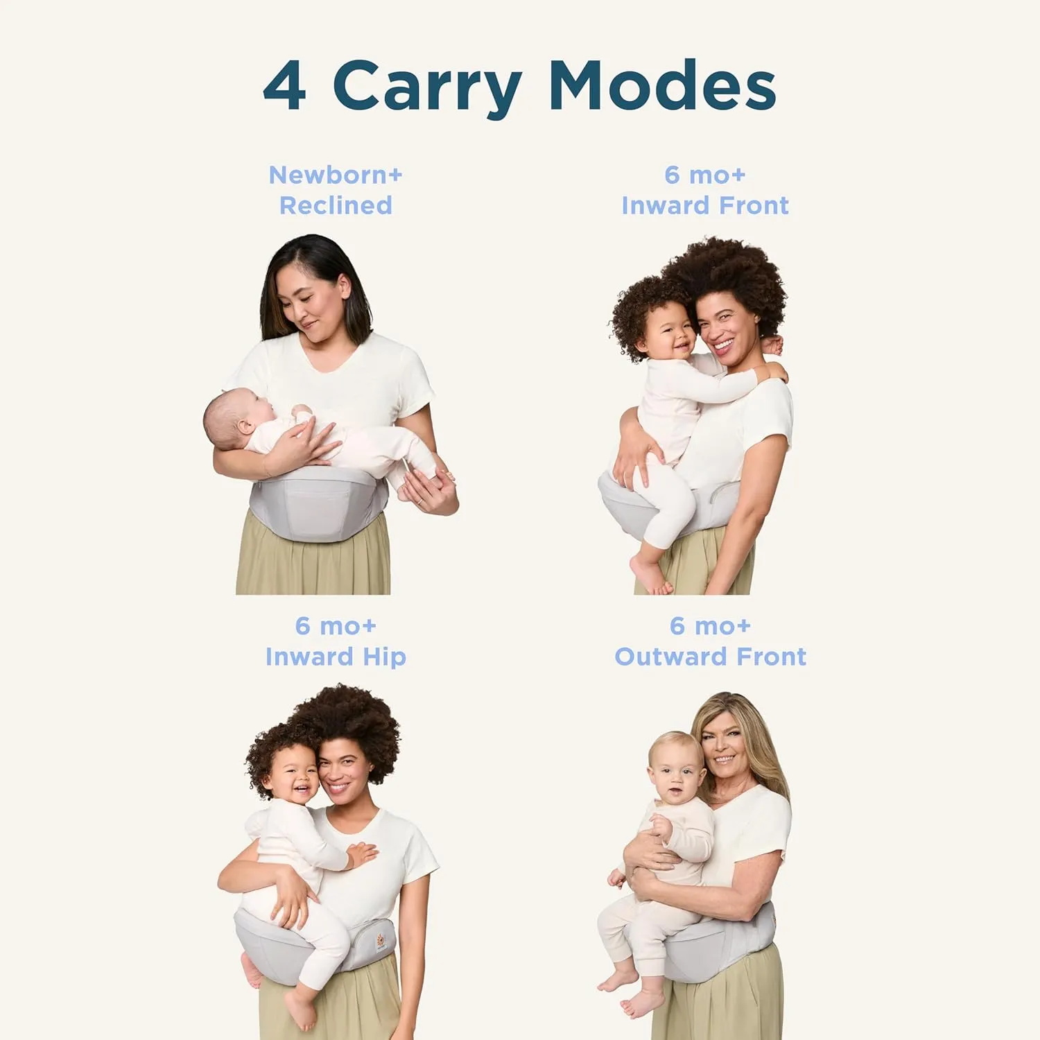 Ergobaby Ergonomic Baby Carrier Hip Seat with Storage, Comfortable Wide Waistbelt and Lumbar Support (17-45 lb) from The Brand Leader in Carriers, Lift Hip Seat, Onyx Black