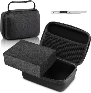EVA Hard Case with Foam Protective Hard Case EVA Shockproof Outdoor for Storage of Drones, Digital Products, Electronic Instruments with Knife(Black,12.6 x 12.2 x 3.5 Inch)