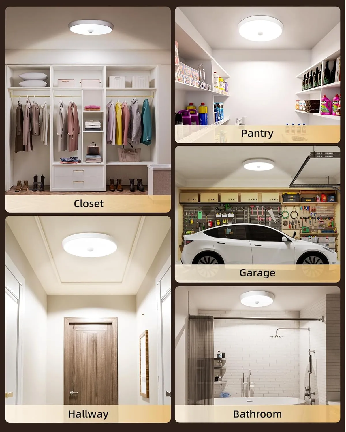 EZVALO Rechargeable Motion Sensor Ceiling Light, 10000mAh Wireless Closet Lights, Battery Operated Ceiling Light with Remote, 400 LM Motion Activated Lights for Pantry, Shower, Stairs, Garage 2Pack