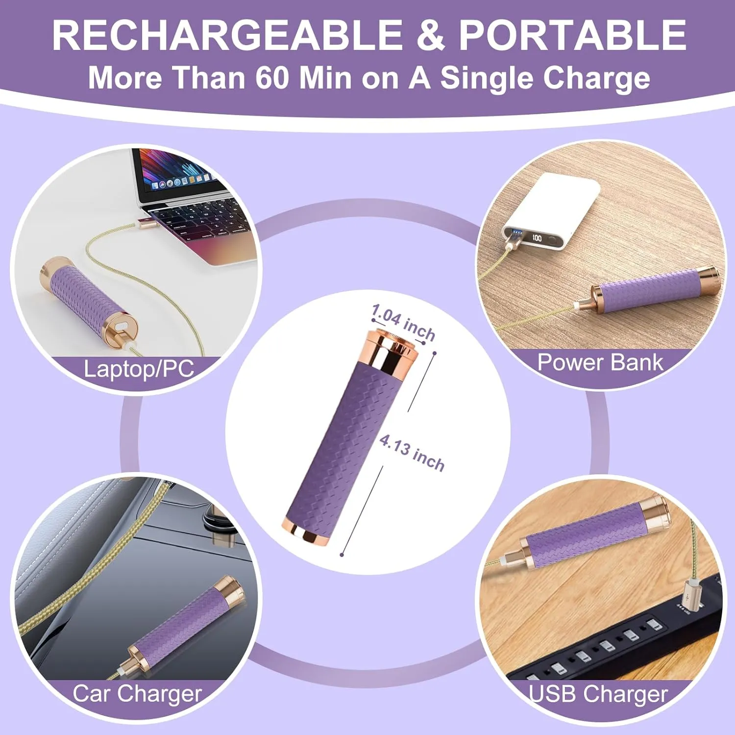 Facial Hair Remover for Women, Painless Rechargeable Hair Removal Device, Comes with 2 Replacement Heads, Portable Electric Shaver/Razors for Face, Chin, Upper Lip, arms (Cinnamon)