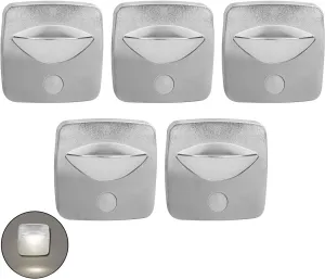 Facon 5Packs LED Aisle Light w/Motion Sensor LED Sensor Step Lights, 3400K Warm White Deck Lights for RV, Boat, Marine, Camper, Trailer, Motor Home