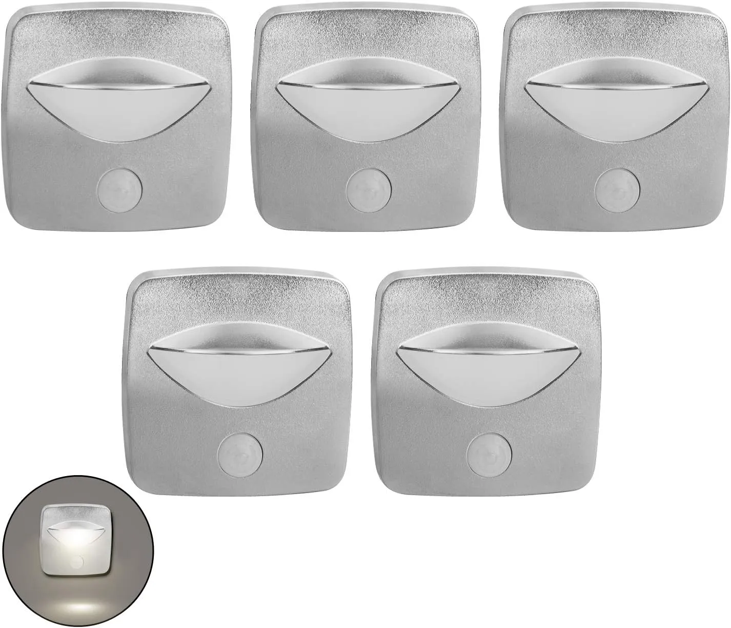 Facon 5Packs LED Aisle Light w/Motion Sensor LED Sensor Step Lights, 3400K Warm White Deck Lights for RV, Boat, Marine, Camper, Trailer, Motor Home