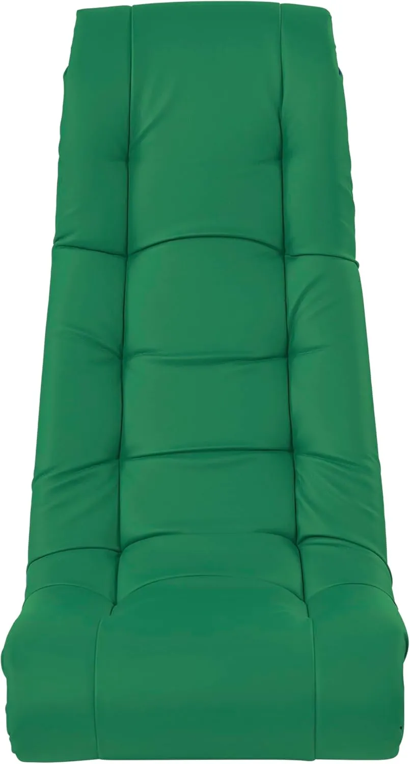 Factory Direct Partners Soft Tufted Floor Rocker - Cushioned Ground Chair for Kids Teens and Adults - Great for Reading, Gaming, Meditating, TV - Green, 10488-GN