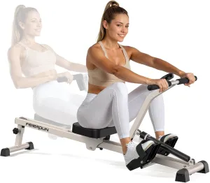Feierdun Compact Adjustable Rowing Machine for Home 300LBS Weight Capacity with 12 Levels of Resistance for Complete Body Workouts Foldable Hydraulic Rower for Home