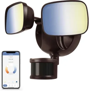Feit Electric Smart Outdoor Flood Lights with Motion Sensor, 28W LED WiFi Security Light with Dusk to Dawn Compatible with Alexa and Hey Google, Tunable White, 2 Head, Hardwired, S9DFL/CCT/MOT/BZ/AG