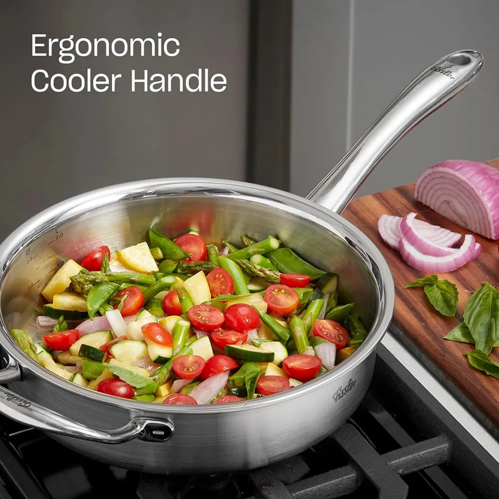 Fissler M5 Pro-Ply 5-ply Stainless Steel Sauté Pan, 3 Quart, with Metal Lid