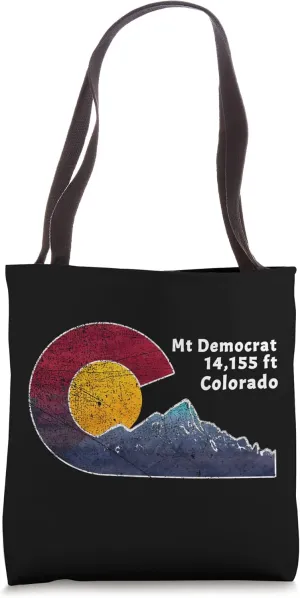 Flag Themed Mt Democrat Colorado Tote Bag