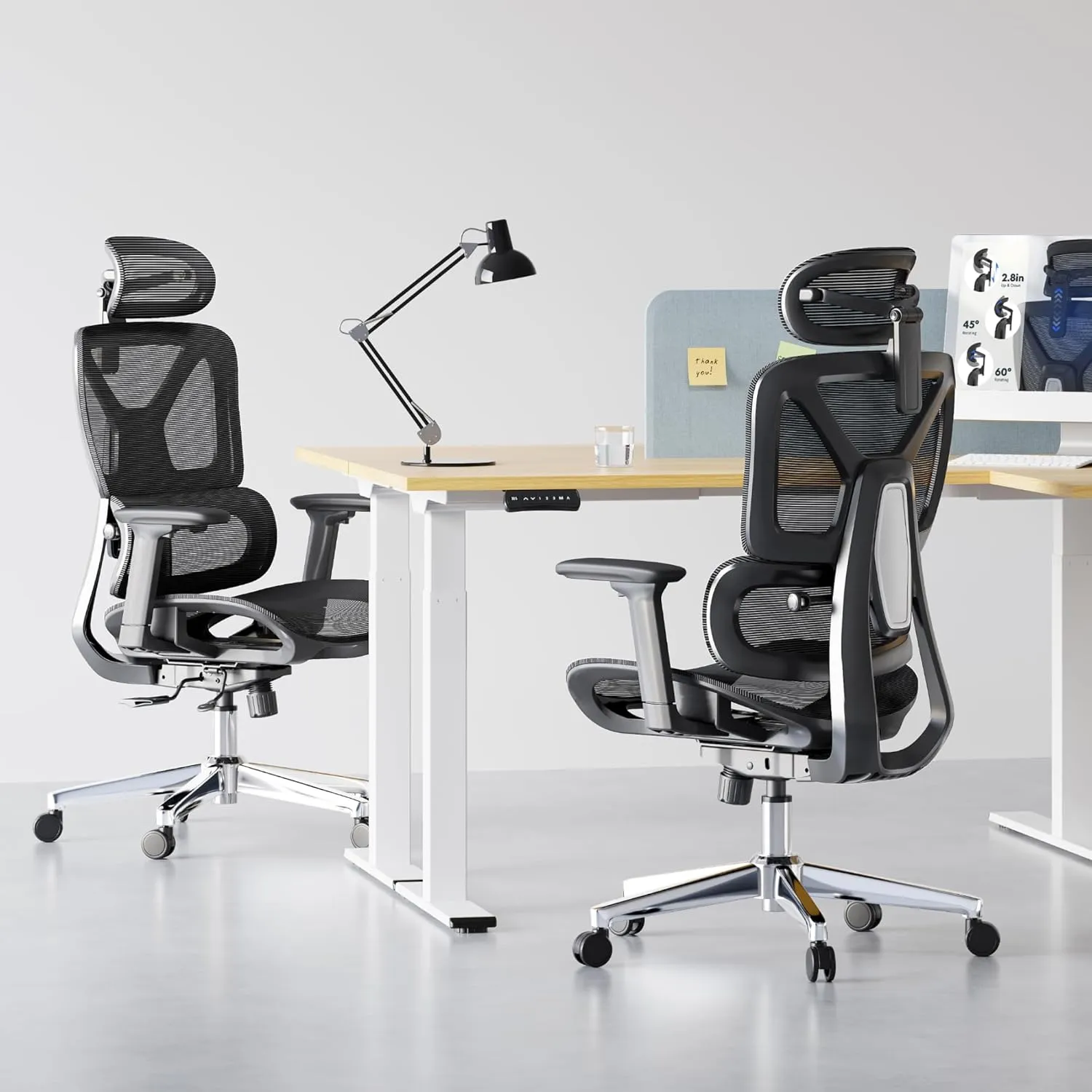 FLEXISPOT Premium Ergonomic Office Chair - Adjustable 3D Armrests, Dynamic Lumbar Support, Recline & Tilt Function, Mesh Seat, for Home & Office Use, OC4-SD Black