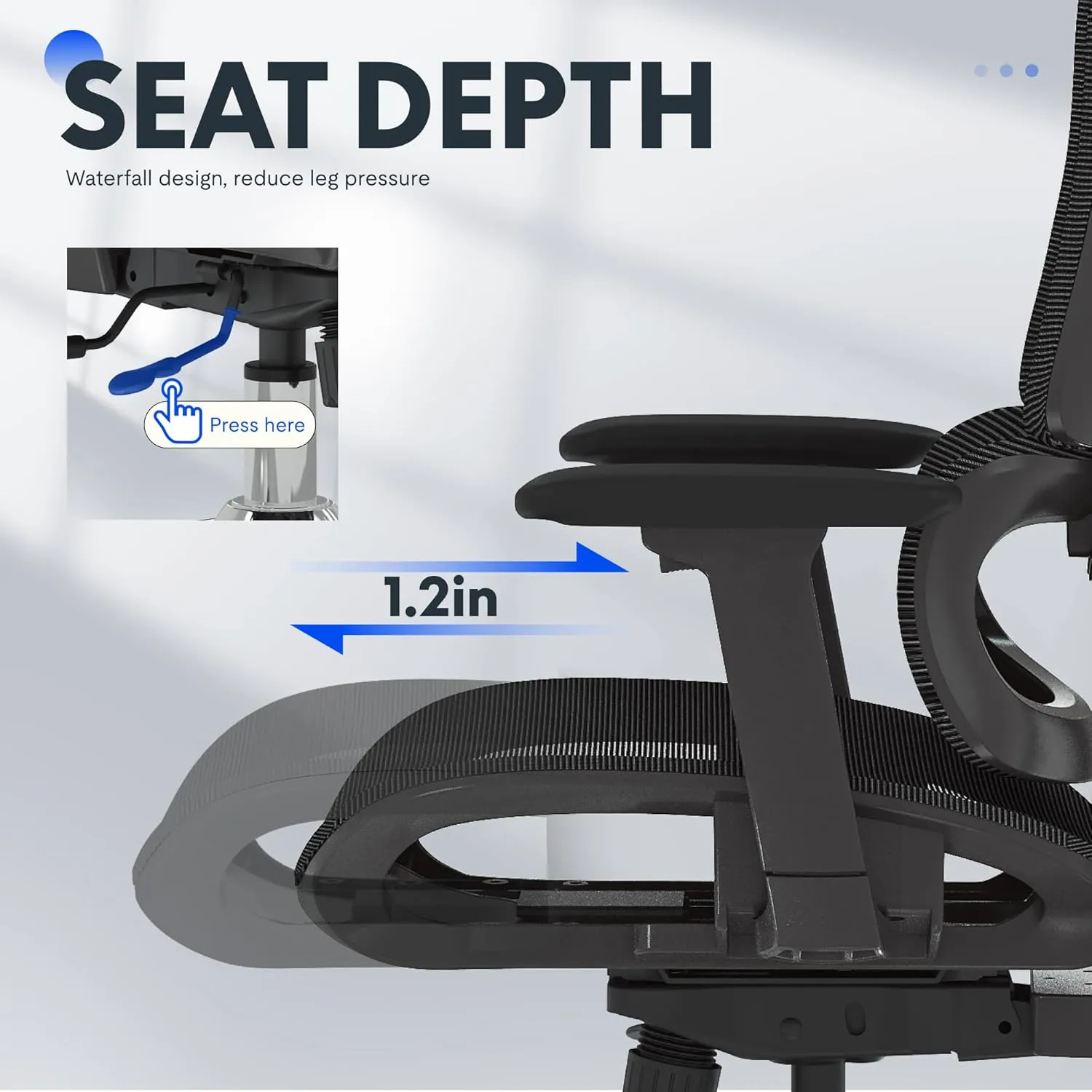 FLEXISPOT Premium Ergonomic Office Chair - Adjustable 3D Armrests, Dynamic Lumbar Support, Recline & Tilt Function, Mesh Seat, for Home & Office Use, OC4-SD Black