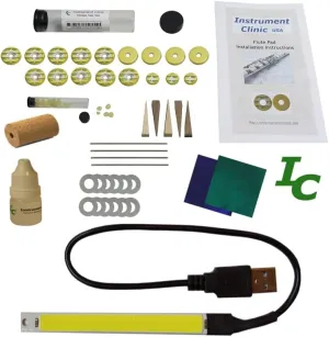 Flute Pad Kit with Leak Light, Pads Assembled in USA! (Gemeinhardt Open Hole)