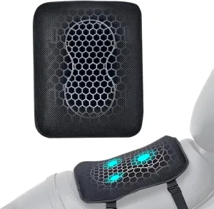 Foldable Passenger Motorcycle Seat Cushion，High Elasticity Gel 3D Honeycomb Comfortable Breathable Shock Absorption for Long Ride Seat Cover (Peanuts Shape)