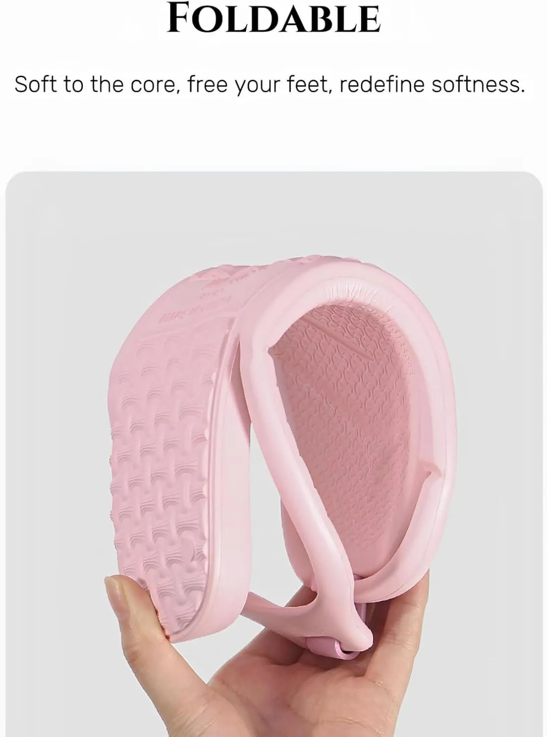 Foldable Travel Slippers, Portable Hotel Lightweight Slides, Shower Shoes for Women & Men, Non-Slip, Quick-Dry Gym Shower Shoes, Waterproof, Comfy Camp Travel Slippers for Spa & Beach