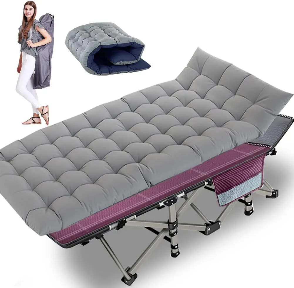 Folding Camping Cot, Folding Cot Camping Cots for Adults, Portable Sleeping Cot with Mattress Foldable Outdoor Bed Camp Cots Guest Bed with Carry Bag for Home, Office & Outdoor Use