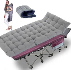 Folding Camping Cot, Folding Cot Camping Cots for Adults, Portable Sleeping Cot with Mattress Foldable Outdoor Bed Camp Cots Guest Bed with Carry Bag for Home, Office & Outdoor Use