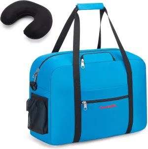 For Spirit, American Airline, Frontier 18X14X8 Inches Personal Item Under Seat Duffel Bag With Air Pillow And USB Port (Royal Blue)