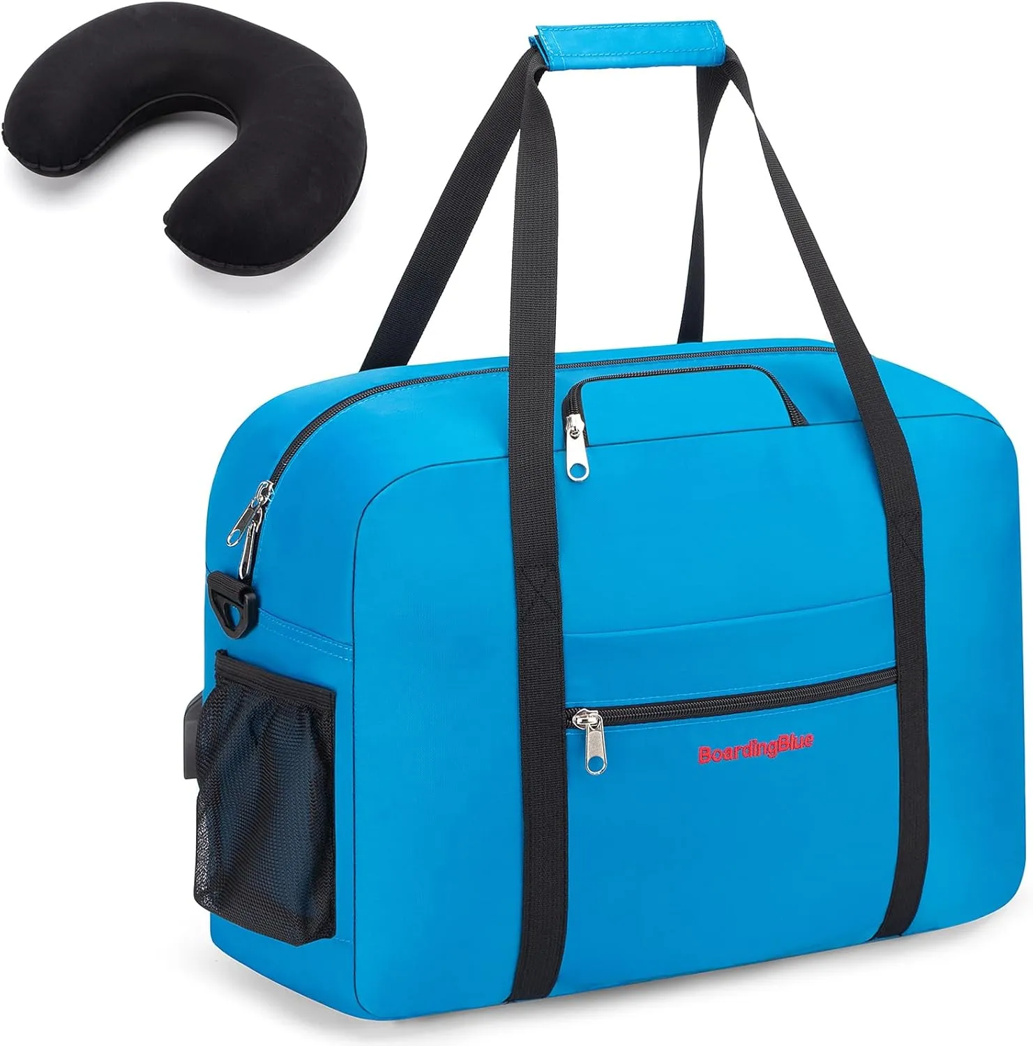 For Spirit, American Airline, Frontier 18X14X8 Inches Personal Item Under Seat Duffel Bag With Air Pillow And USB Port (Royal Blue)