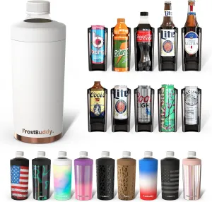 Frost Buddy Universal XL Can Cooler - Fits All - For 12, 16, 20, and 24 ounce Bottles - Insulated Double-Walled Stainless Steel (Copper Kiss)