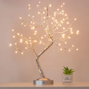FUCHSUN 90 LED Bonsai Tree Light, Tabletop Artificial Tree Lamp for Bedroom Living Room Christmas Home Decor, Battery/USB Operated (Warm White Glow)