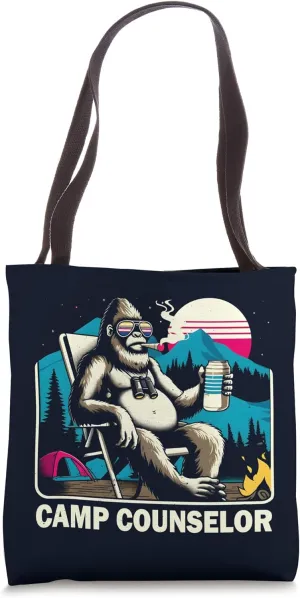 Funny Bigfoot Camp Counselor Tote Bag
