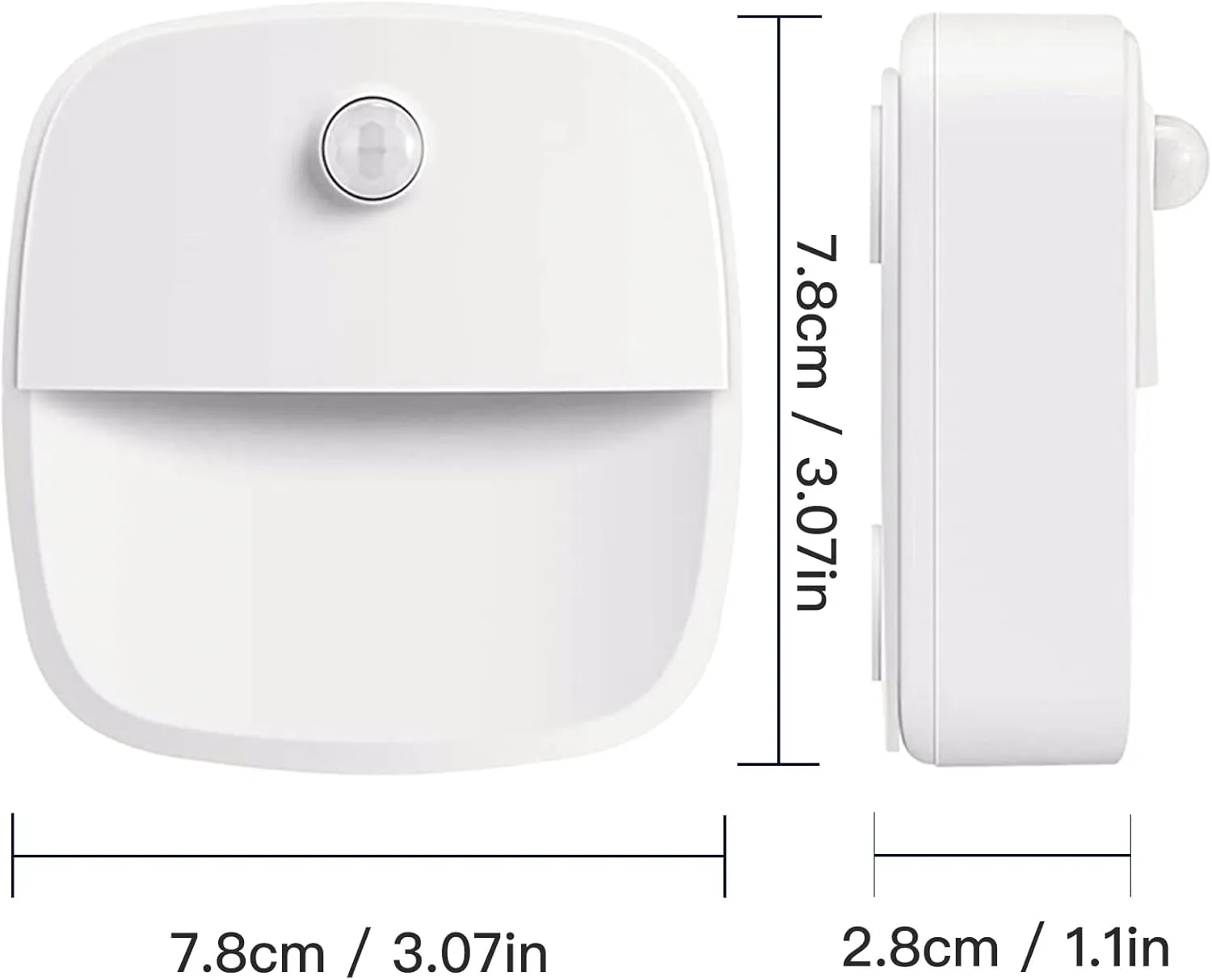 FXK Motion Sensor Night Light, Battery Powered LED Night Lights, Cordless Motion Sensor Stair Lights Indoor for Hallway, Bedroom, Bathroom - 3 Packs Cold White