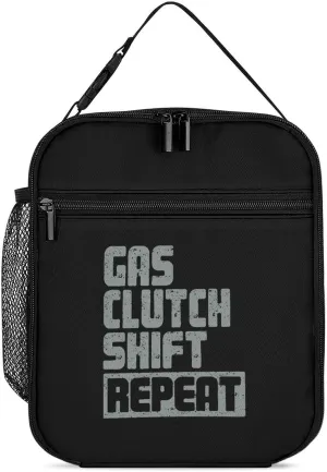 Gas Clutch Shift Repeat Lunch Bag for Men Women Small Reusable Leakproof Insulated Lunch Box Adjustable Handbag
