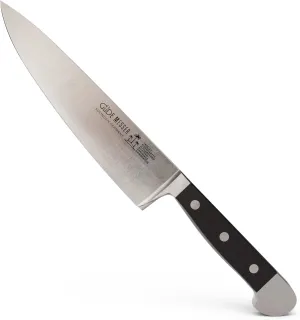 Güde Alpha Series Hand Forged/Sharpened Chef's Knife With Black Hostaform Handle 8-In, Made in Solingen, Germany Since 1910