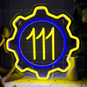 Gear 111 Neon Signs for Wall Decor, Shelter Game Merchandise,Usb Dimmable Gaming LED Neon Light for Gamer Room Bedroom Man Cave Birthday Gifts for Boys Kids(11.8 * 11.8in)
