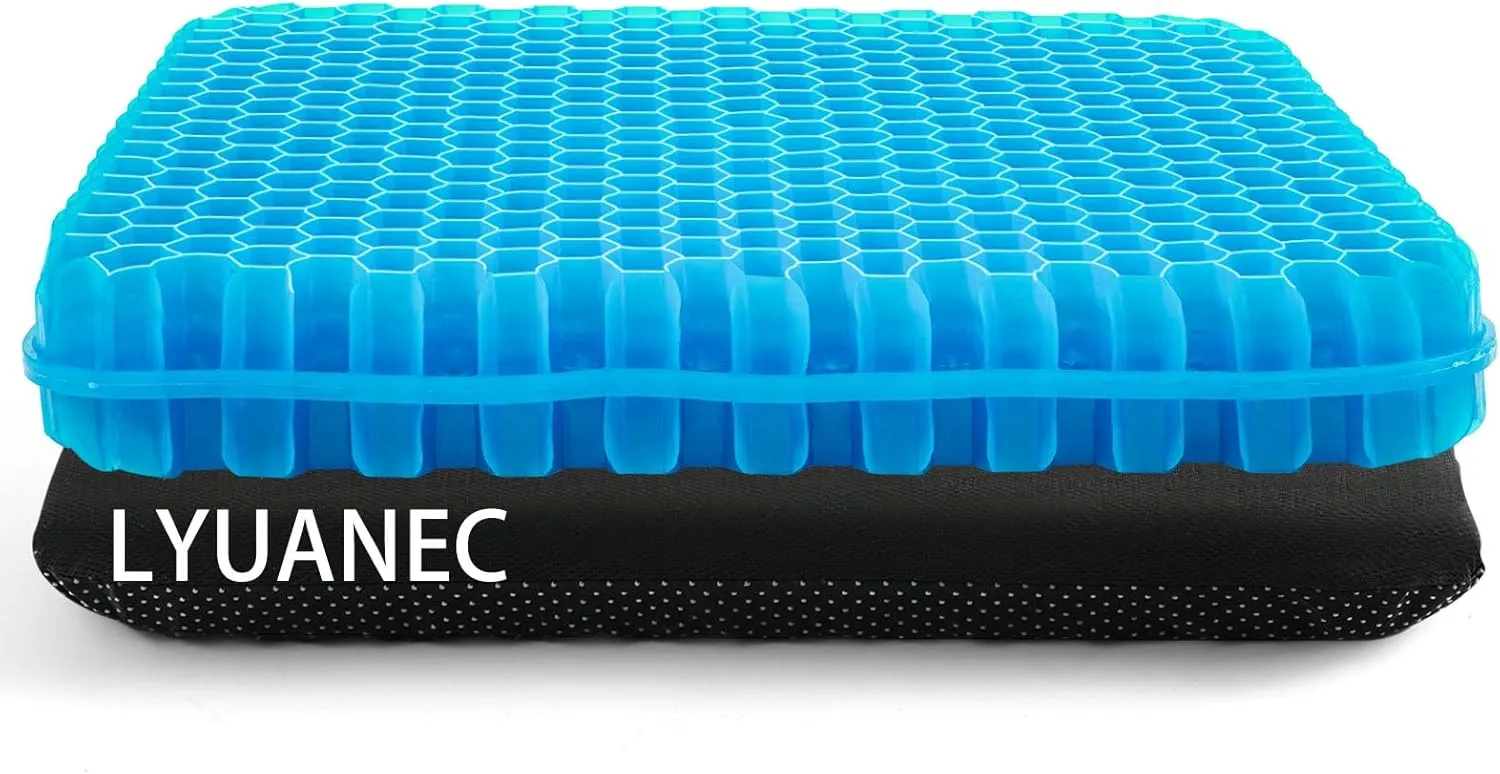 Gel Seat Cushion for Long Sitting, (2.4 Inch Extra Thick Cushion) Egg Sitter Gel Cushion, Soft＆Breathable Pressure Relief Seat Cushions, Gel Pad for Chair
