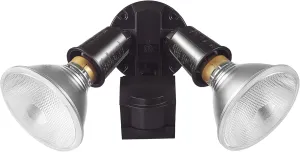 GLOBE 110-Degree 240 W Twin Head Bronze Hardwired Motion Sensor Security Flood Light, Spotlight, Outdoor, Outside House Lights