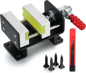 Golf Club Regripping Kit - Heavy-Duty Aluminum Vise Clamp with Hook Knife, Quick Shaft Clamp System, Non-Slip Rubber Handle, Professional Golf Grip Replacement Tools，Hand-operated locking clamp tools