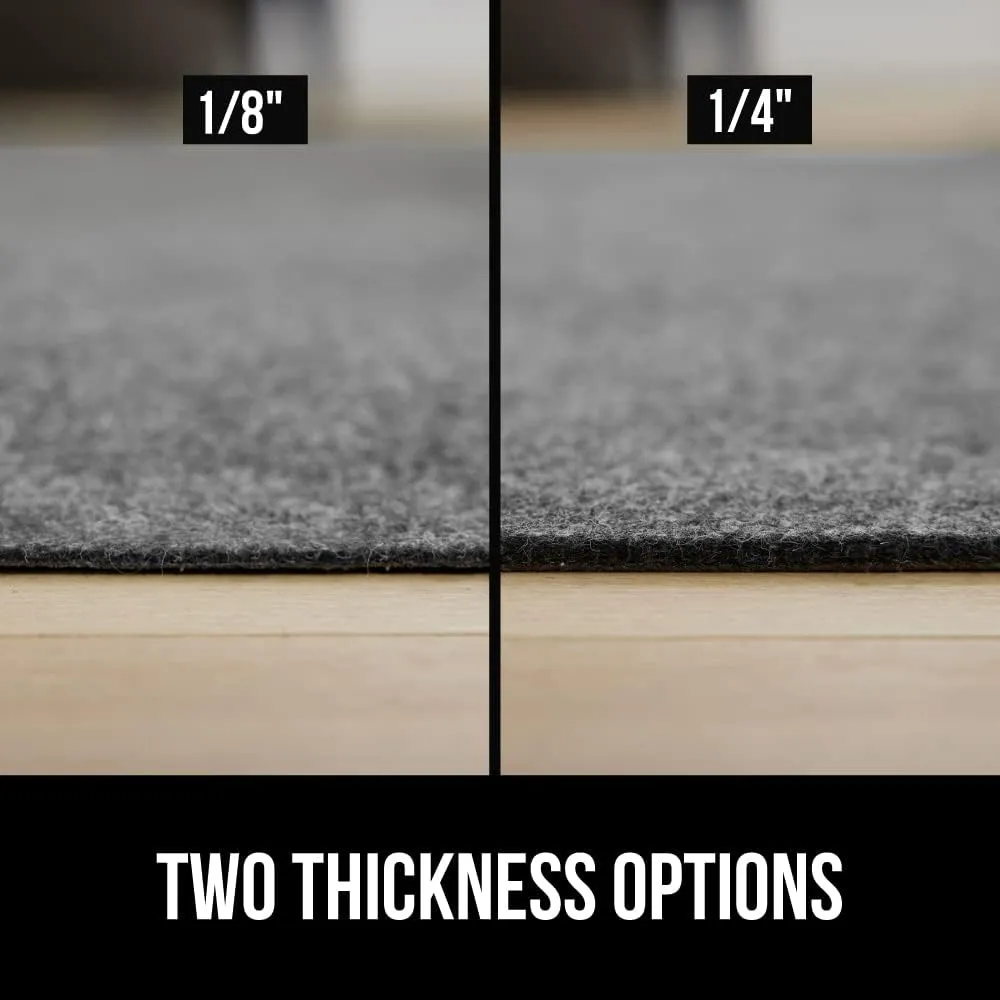GORILLA GRIP Felt and Natural Rubber Stay in Place Slip Resistant Rug Pad, 1/8” Thick, 8x10 FT Protective Padding for Under Area Rugs, Cushioned Gripper Pads, Carpet Runners Hardwood Floors Protection