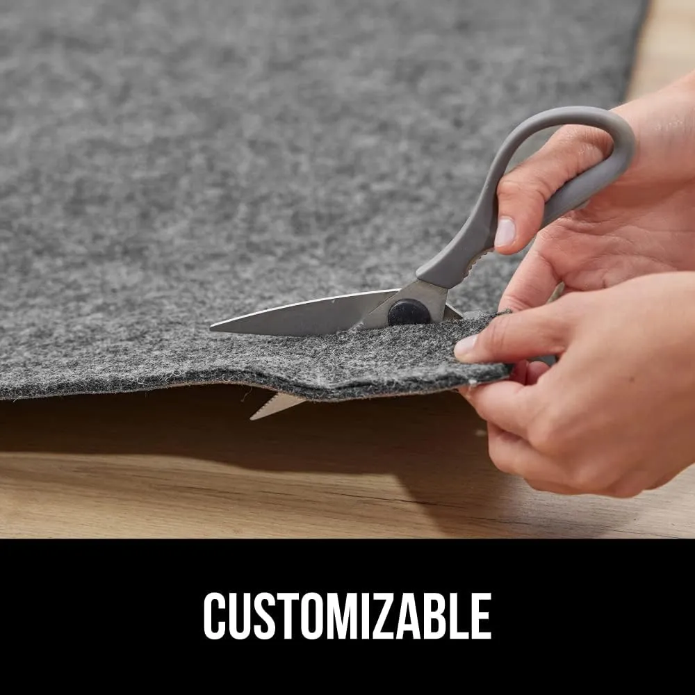 GORILLA GRIP Felt and Natural Rubber Stay in Place Slip Resistant Rug Pad, 1/8” Thick, 8x10 FT Protective Padding for Under Area Rugs, Cushioned Gripper Pads, Carpet Runners Hardwood Floors Protection