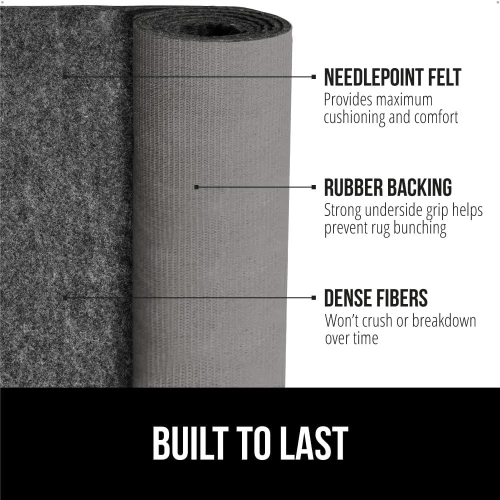 GORILLA GRIP Felt and Natural Rubber Stay in Place Slip Resistant Rug Pad, 1/8” Thick, 8x10 FT Protective Padding for Under Area Rugs, Cushioned Gripper Pads, Carpet Runners Hardwood Floors Protection