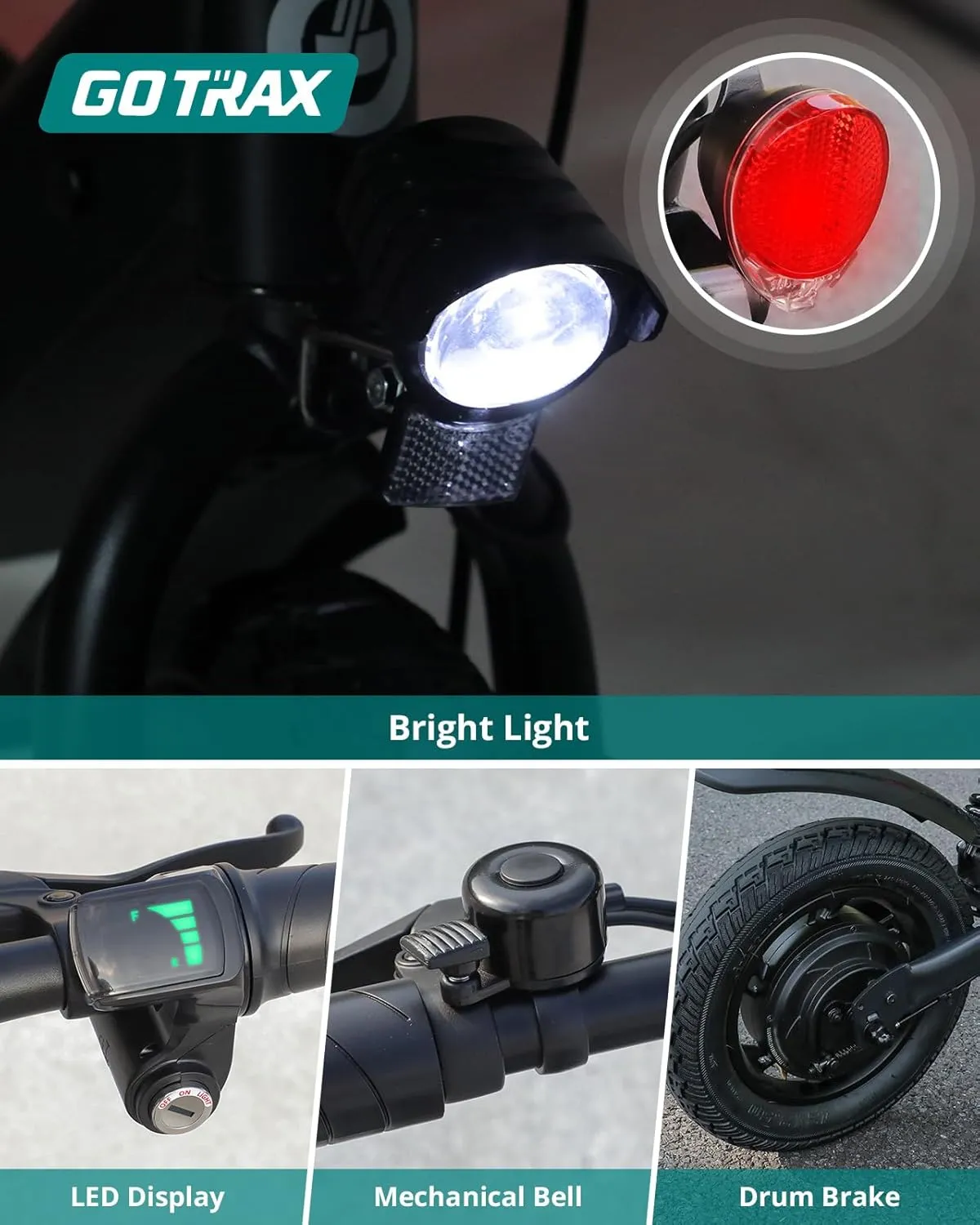 Gotrax A3 Electric Scooter with Seat for Adults, 350W Motor, 15.5MPH Top Speed, Max 9.5 Miles Range, 12" Pneumatic Tire and Height Adujustable Seat, Lightweight and Foldable for Commuting (Black)