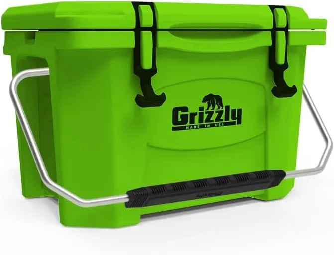 Grizzly 20 Cooler | 20 qt Ice Chest Durable Rotomolded Insulated | Made in USA | Warranty for Life | For Beach Boat Camping Fishing Hunting | G20