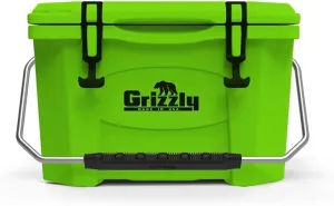 Grizzly 20 Cooler | 20 qt Ice Chest Durable Rotomolded Insulated | Made in USA | Warranty for Life | For Beach Boat Camping Fishing Hunting | G20