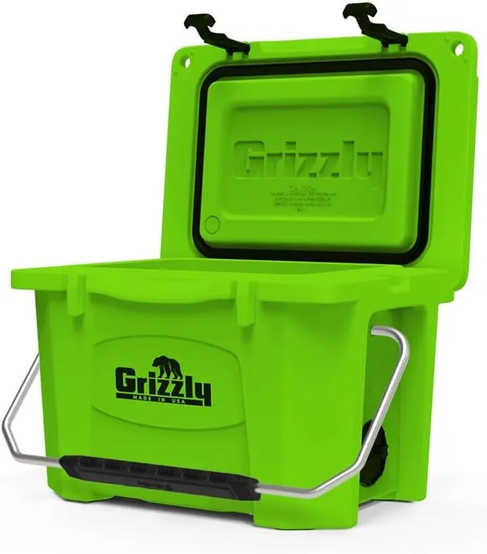 Grizzly 20 Cooler | 20 qt Ice Chest Durable Rotomolded Insulated | Made in USA | Warranty for Life | For Beach Boat Camping Fishing Hunting | G20