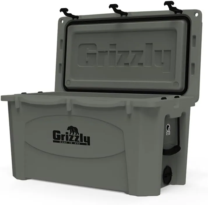 Grizzly 75 Cooler | 75 qt Ice Chest Durable Rotomolded Insulated | Made in USA | Warranty for Life | for Beach Boat Camping Fishing Hunting | G75