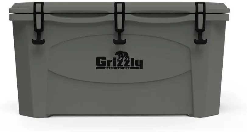 Grizzly 75 Cooler | 75 qt Ice Chest Durable Rotomolded Insulated | Made in USA | Warranty for Life | for Beach Boat Camping Fishing Hunting | G75