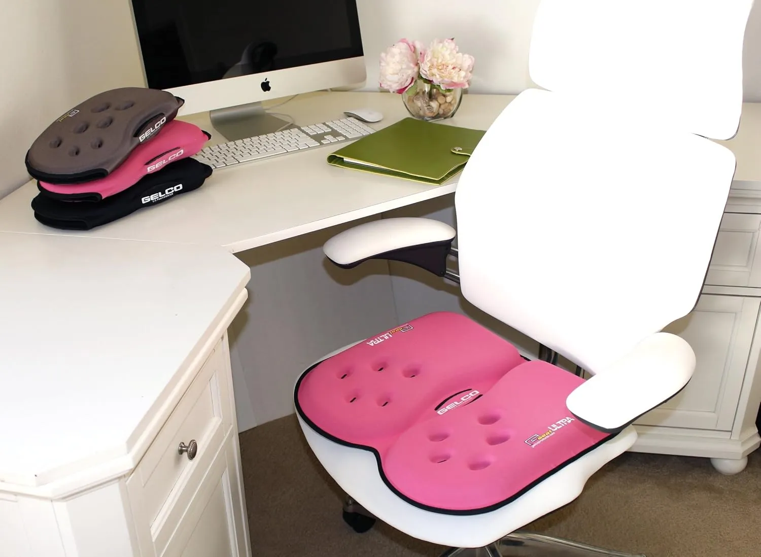 GSeat Ultra Large Gel and Foam Coccyx Seat Cushion for Back Pain Relief, Sciatica, Low Back, Tailbone-Pain, Pressure Relief, Seat Pad for Office, Home, Driving, Meditation Anywhere You Sit.(Green)