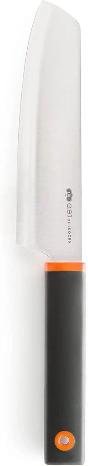 GSI Outdoors Santoku 6" Chef Knife, Compact Stainless Steel Knife with Protective Sheath for Camping, Picnics & BBQs