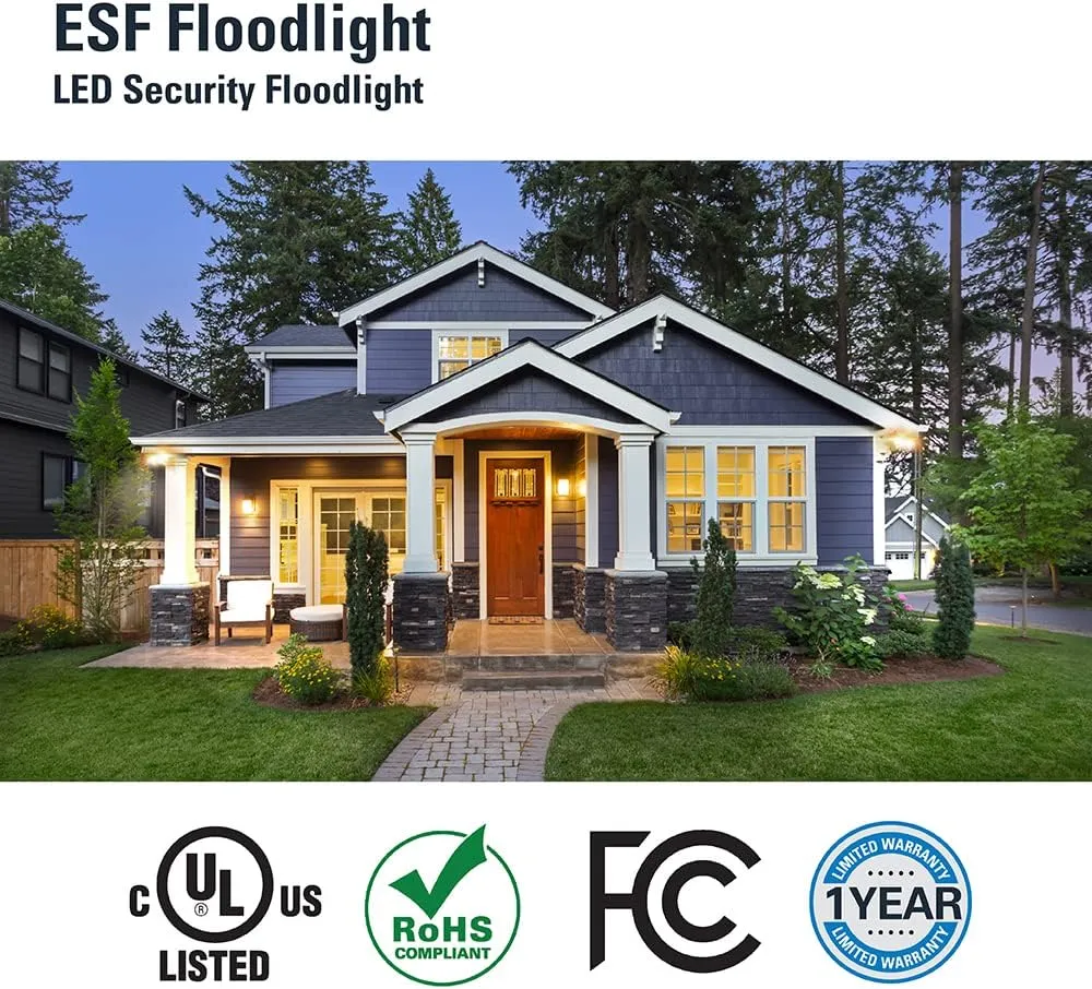 HALO Outdoor LED Flood & Security Light - Motion Activated Dusk to Dawn 2372 Lumens White (ESF2A4MW)