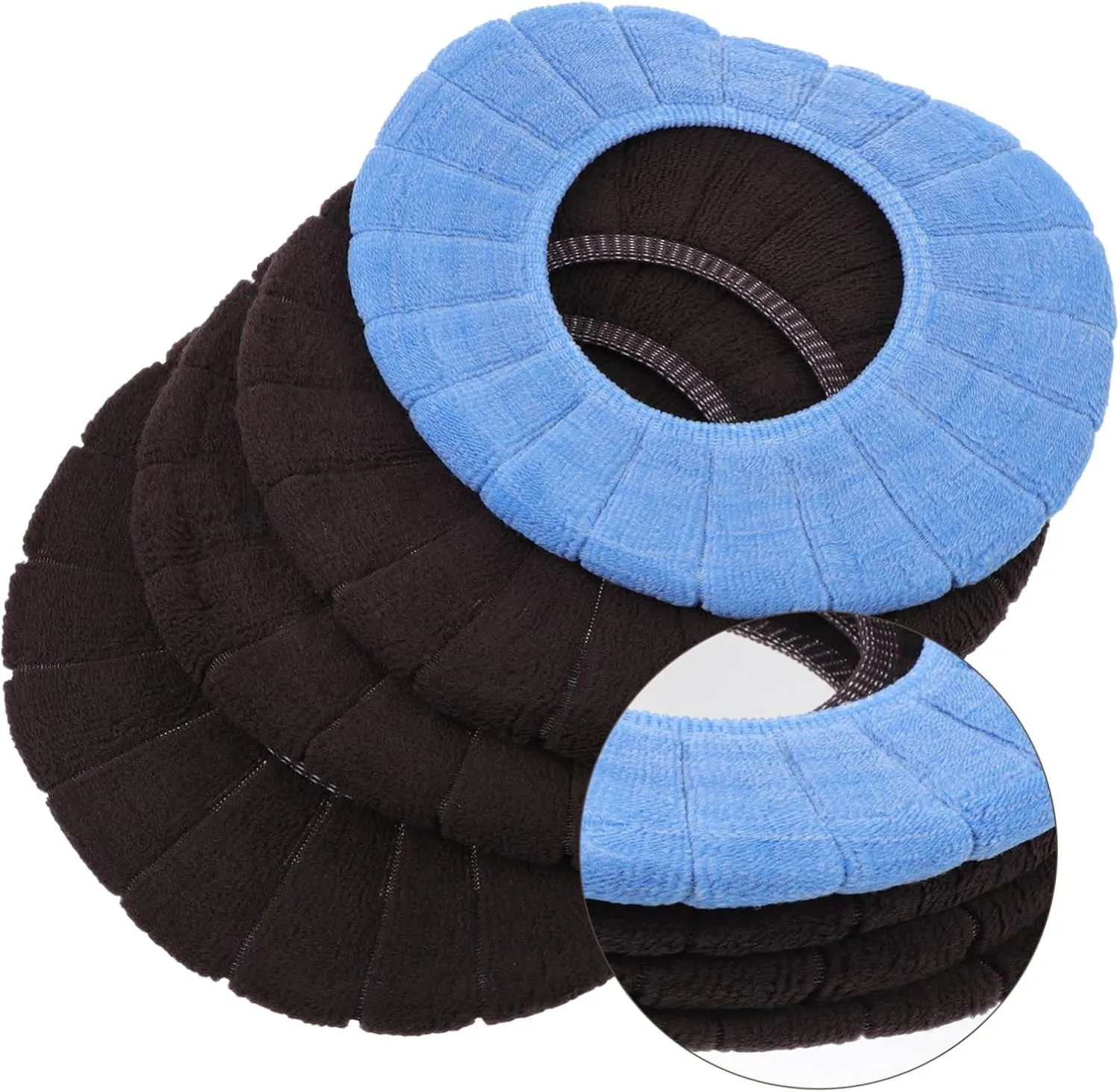 Healifty 4pcs Toilet Mat Blue Seat Covers Black Pouf Foldable Potty Washable Toilet Pads Breathable Toilet Cover Toilet Cushion Non Bathroom Cover (Random Color)